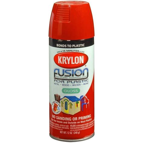 Krylon Fusion For Plastic Gloss Red Pepper Spray Paint 12oz K02328007– Wholesale Home