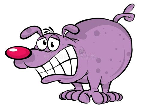 Purple Dog Cartoon Illustration Stock Vector - Illustration of cartoons ...