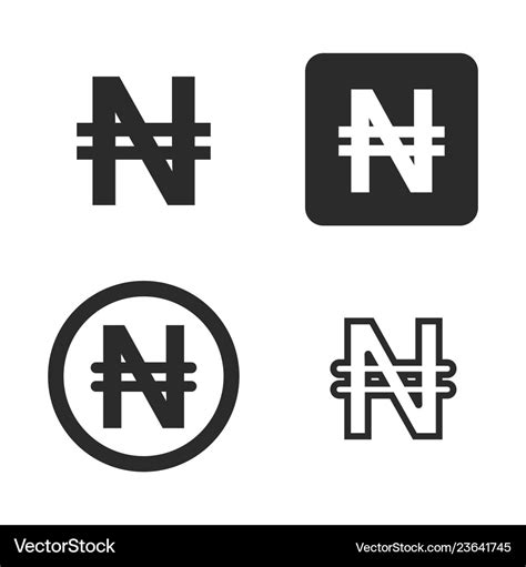 Naira currency symbol set Royalty Free Vector Image