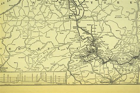 1928 Antique LEHIGH VALLEY RAILROAD Map Vintage Pennsylvania - Etsy