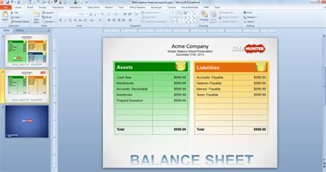 Free Simple Balance Sheet Template for PowerPoint - Free PowerPoint Templates - SlideHunter.com
