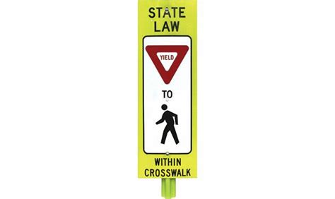 State Law Yield to Pedestrians Crosswalk Signs – Double Sided SIGN-19 - - Barco Products