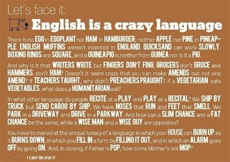 Humor – English is a crazy language - Inspirational Quotes - Pictures ...