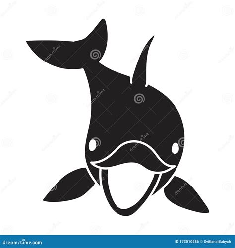 Blue Dolphin Vector Icon.Black Vector Icon Isolated on White Background Blue Dolphin . Stock ...