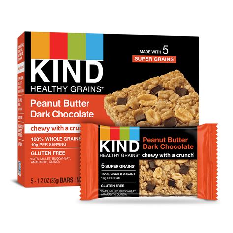 KIND Healthy Grains Granola Bars, Peanut Butter Dark Chocolate, Gluten ...