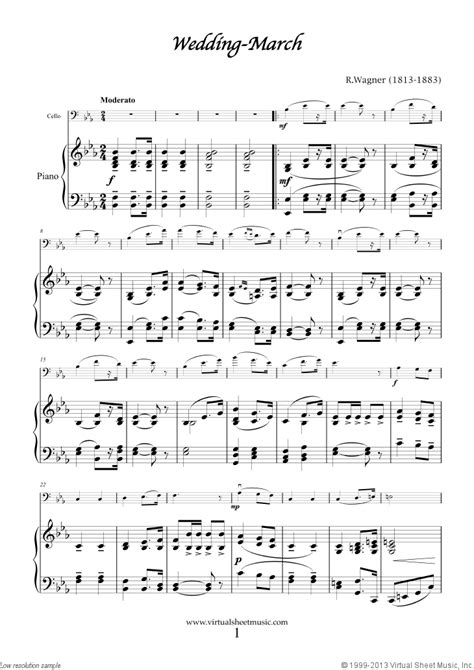 Wedding Sheet Music for cello and piano (organ) [PDF-interactive]