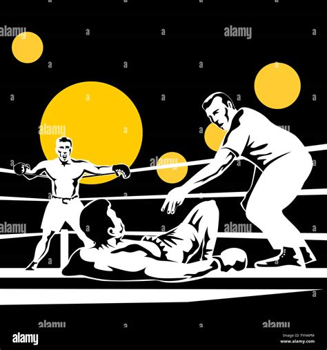 boxer knockout referee counting Stock Photo - Alamy