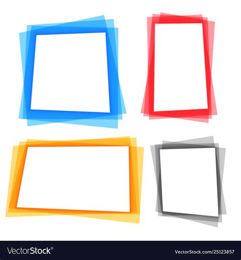 Abstract colorful geometric frame borders set Vector Image