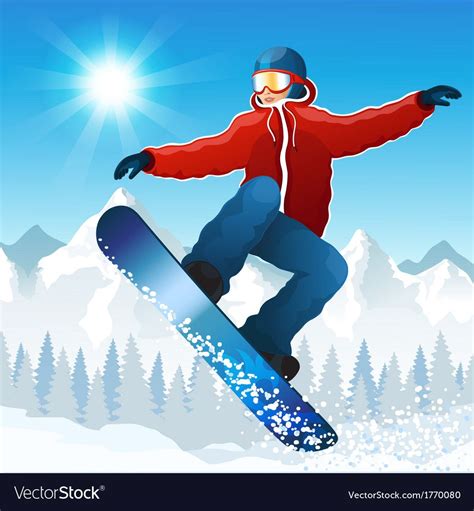 Snowboarding Royalty Free Vector Image - VectorStock | Snowboarding ...