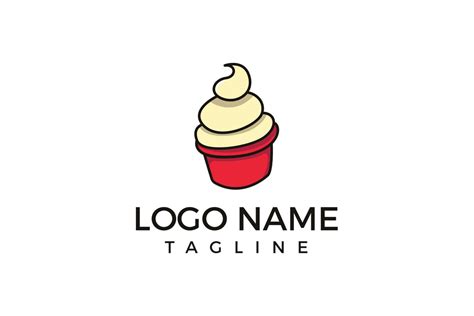 Vanilla Ice Cream Logo Illustration Graphic by baunstudios · Creative Fabrica