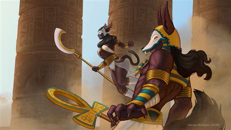 Anubis and Bastet by Hector-Monegro on DeviantArt