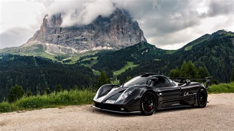 Download Supercar Black Car Car Pagani Vehicle Pagani Zonda 4k Ultra HD Wallpaper