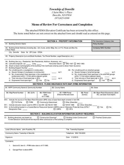 Fillable Online Floodplain Management Bulletin: Elevation Certificate Fax Email Print - pdfFiller