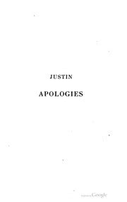 Justin martyr - Apologies - Trad. Pautigny : Free Download, Borrow, and Streaming : Internet Archive