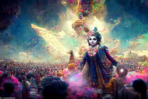 Ari Jayaprakash - Ancient Vrindavan Holi AI Art by Ari...