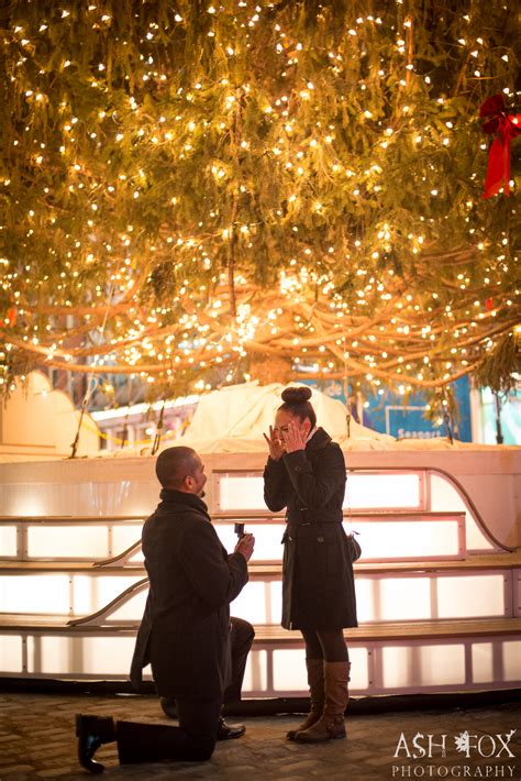 NYC South Street Seaport Christmas Tree Marriage Proposal - Ash Fox ...