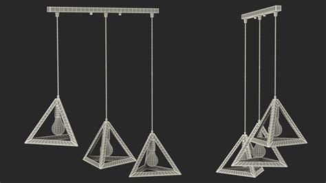 Hanging 3-Lights Cluster White 3D Model $29 - .3ds .blend .c4d .fbx ...