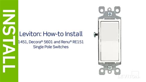 How to Install a Single Pole Switch | Leviton - YouTube