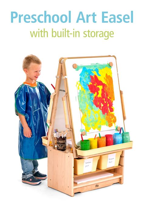 Preschool art easel with storage | Art easel, Mini art, Preschool art