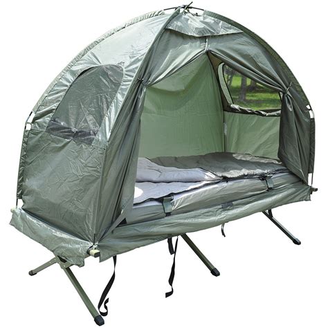 Outsunny Compact Portable Pop-Up Tent/Camping Cot with Air Mattress and Sleep... | eBay