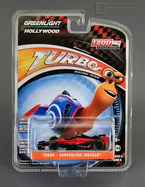 Dreamworks Turbo ~ TURBO - ADRENALODE INDYCAR 1:64 scale die cast Mint On Card by Greenlight ...