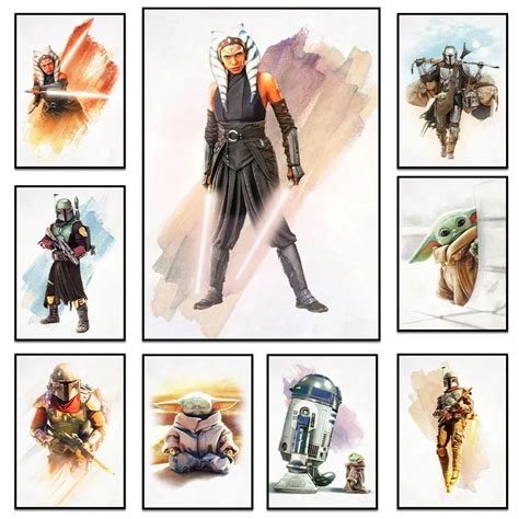 Star-War-Ahsoka-Watercolor-Art-Canvas-Painting-Soldier-Posters-And ...