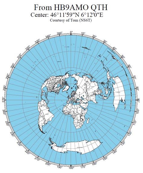 Free Azimuthal Maps by NS6T | Map, Ham radio antenna, Ham radio