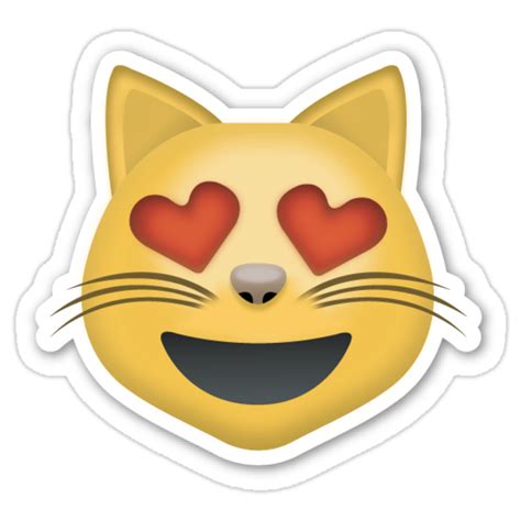 "Cat Heart Eyes Emoji Sticker" Stickers by youtubemugs | Redbubble