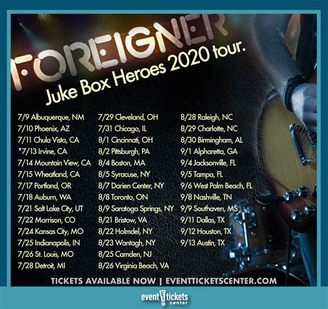 Foreigner with Kansas Juke Box Heroes Tour – Dates & Tickets