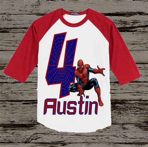 Spiderman Birthday Shirt Spiderman Shirt Raglan Available