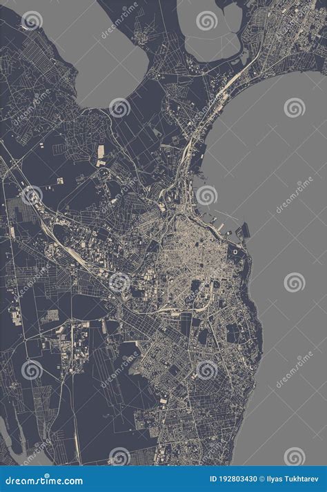 Map of the City of Odessa, Odessa Oblast, Ukraine Stock Illustration ...