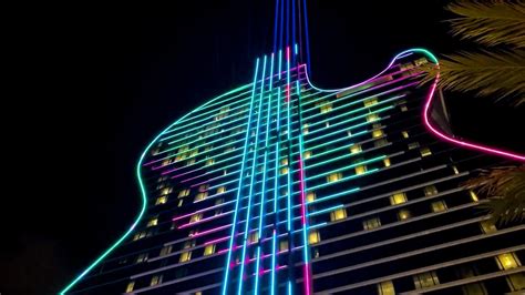 Hard Rock's guitar shaped hotel launches J-Lo light show