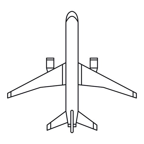 Plane icon, outline style 14693478 Vector Art at Vecteezy