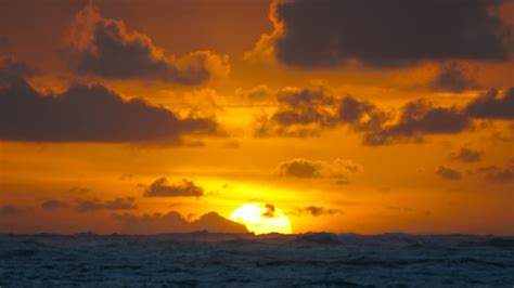 Dramatic Sunrise Over Ocean Waves, Stock Footage | VideoHive