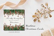 Mistletoe Christmas Cards Template | Creative Market