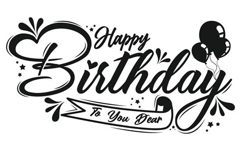 Happy Birthday typography or Calligraphy lettering with balloons ...