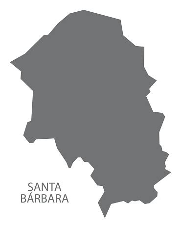 Santa Barbara Honduras Map Grey Illustration Silhouette Stock ...