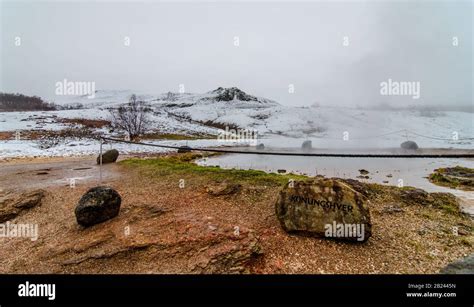 Iceland geysirs during winter Stock Photo - Alamy