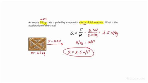 How to Calculate the Acceleration of a Single Object Due to a Force | Physics | Study.com