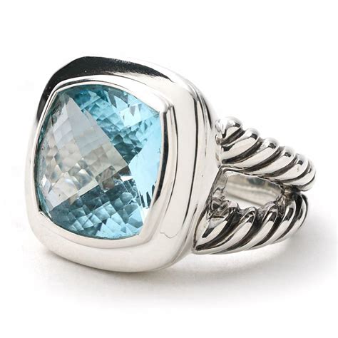 David Yurman Albion Collection Swiss Blue Topaz Split Shank Ring in Sterling Silver | New York ...