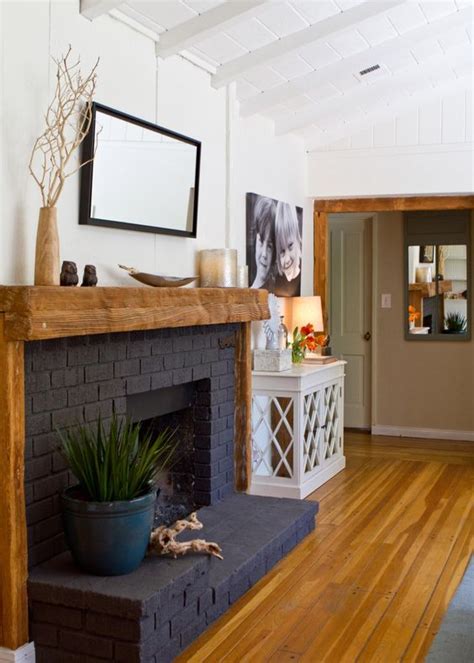 Black Painted Brick Fireplace – Fireplace Guide by Linda