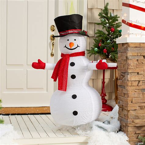 4 ft. Light-Up Snowman Collapsible Outdoor Christmas Decoration | Oriental Trading