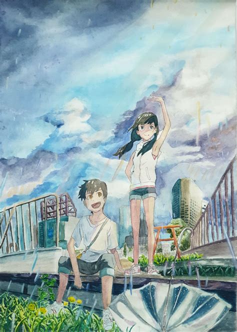 I painted the Weathering With You poster : r/Tenkinoko