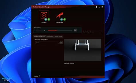 Download ASUS Realtek HD Audio Manager in Windows 11