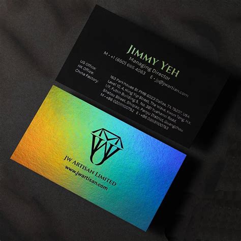 Luxury Holographic Foil Business Cards Design and Print, Foil Edging Calling Cards With Foil ...