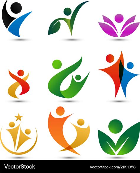 Collection wellness people logo design template Vector Image