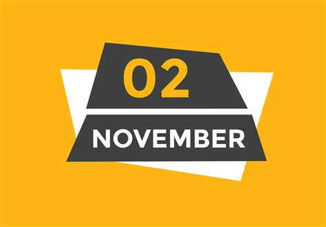 november 2 calendar reminder. 2nd november daily calendar icon template ...