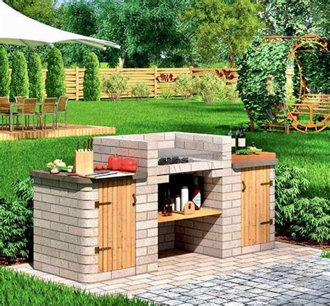Outdoor Grill Diy, Backyard Grill Ideas, Outdoor Cooking Area, Outdoor Kitchen Plans, Outdoor ...