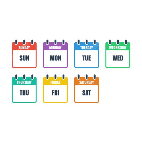 Days Of The Week Vector, Days Of The Week, Weekly, List Of The Day PNG and Vector with ...