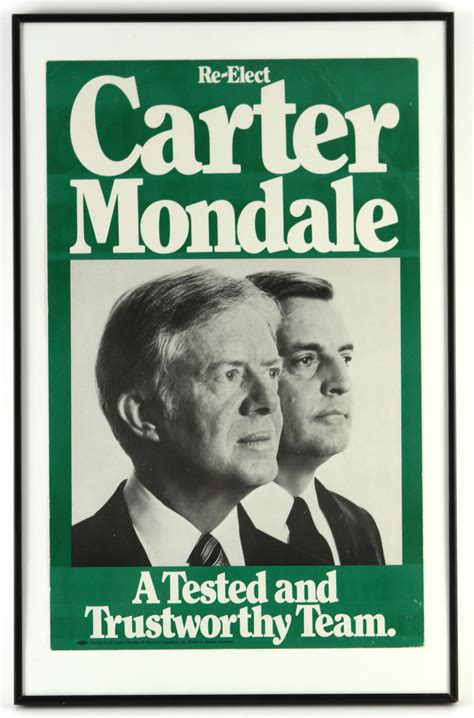 Lot Detail - 1980 Jimmy Carter Walter Mondale Re-Elect Poster Framed 14 ...